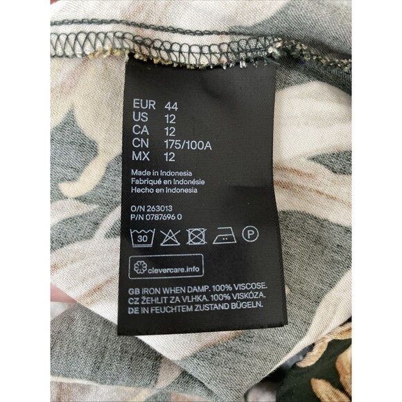 H&M Green Floral Baby Doll Dress Tunic - Picture 7 of 7